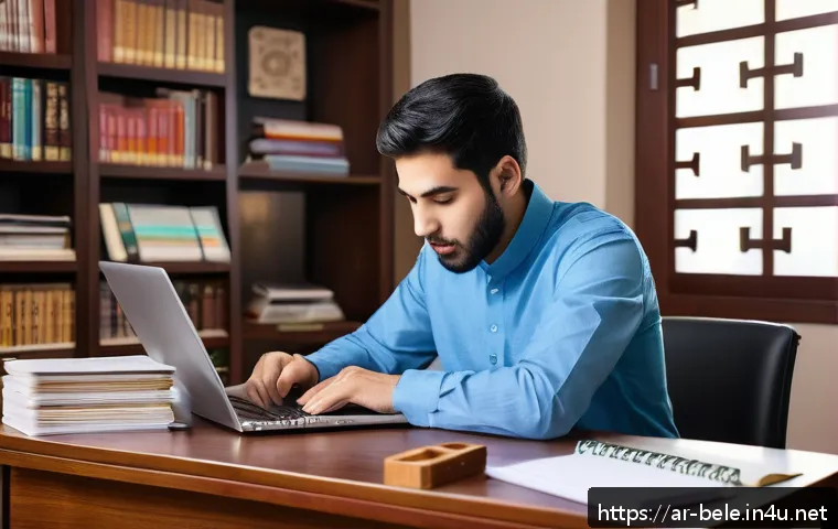 건축전기설비기사 시험 응시료 비용 - A professional Arab man in his late 20s studying electrical engineering exam materials at a modern d...