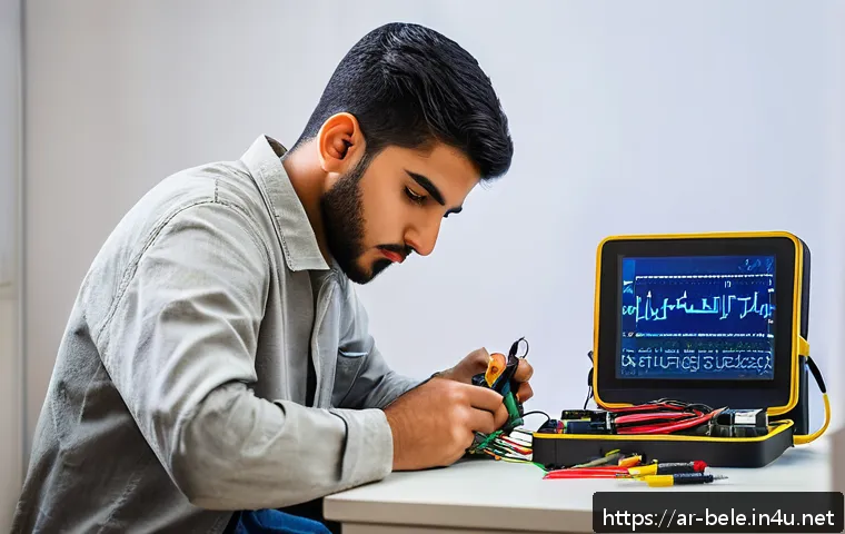 건축전기설비기사 실기 준비 팁 - A focused young Arab male electrical engineering student sitting at a tidy study desk in a modern, q...